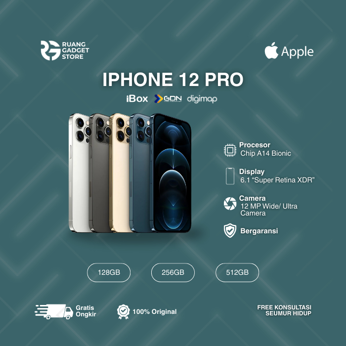 IPHONE 12 PRO SECOND iBOX - DIGIMAP - GDN 64GB 128GB 256GB Midnight Green, Space Gray, Silver, Gold
