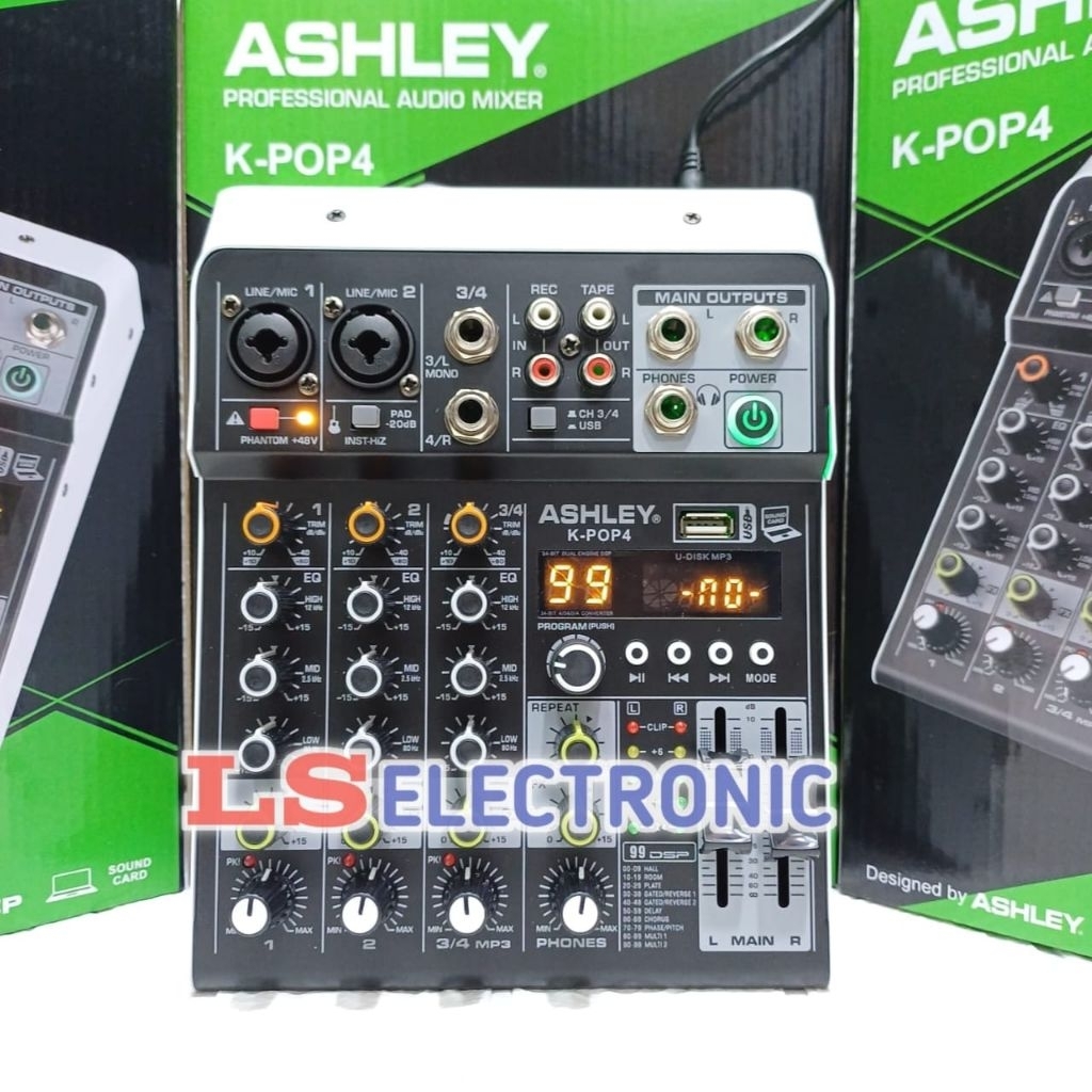 Ashley Mixer K POP 4 - 4 Channel Original Bluetooth USB Ashley K POP4