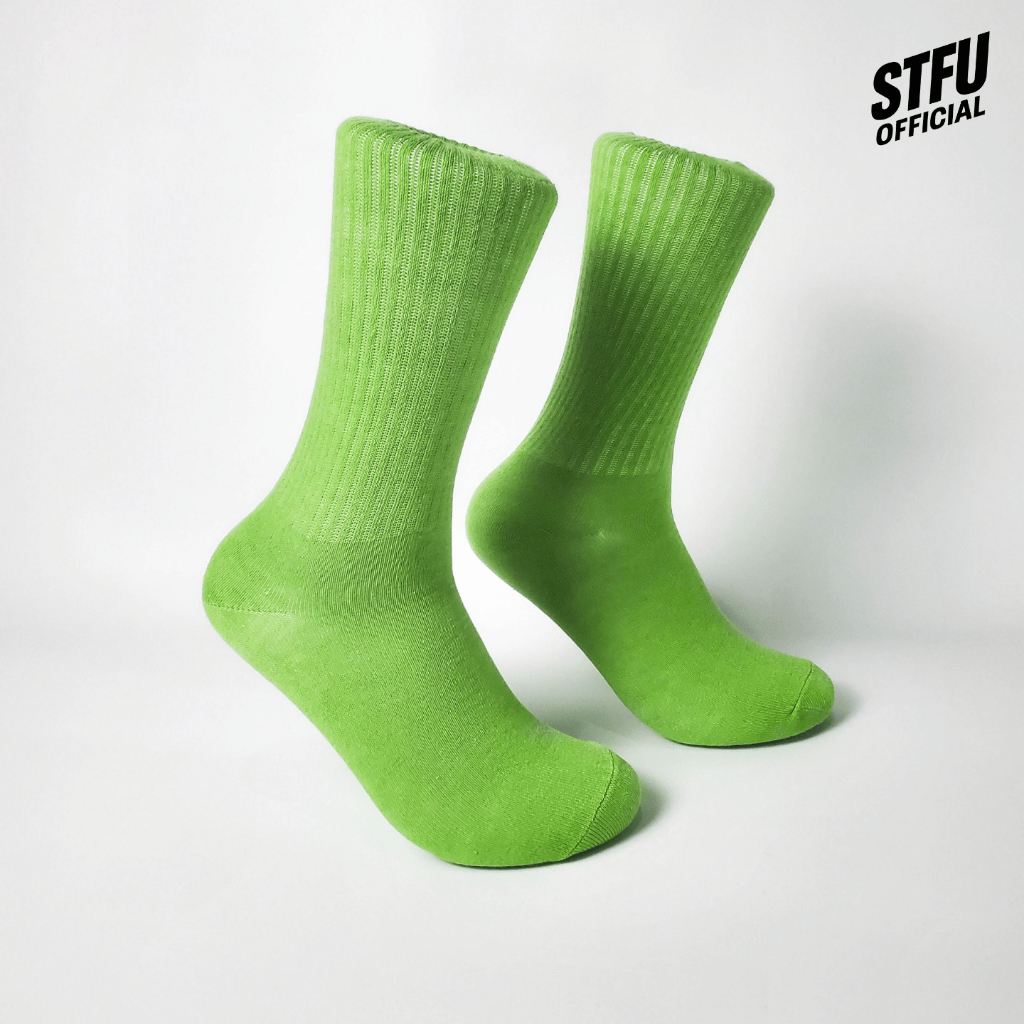 STFU Kaos Kaki Basic Polos Pria Wanita Dewasa Warna Hijau Muda Premium