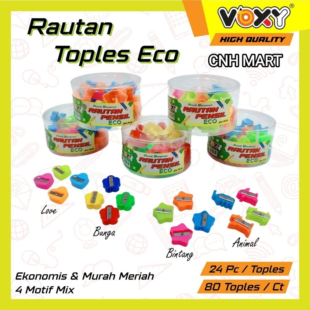 

24PCS - Rautan Toples ECO VOXY Mix 4 Gambar - Rautan Toples Murah ECO VOXY