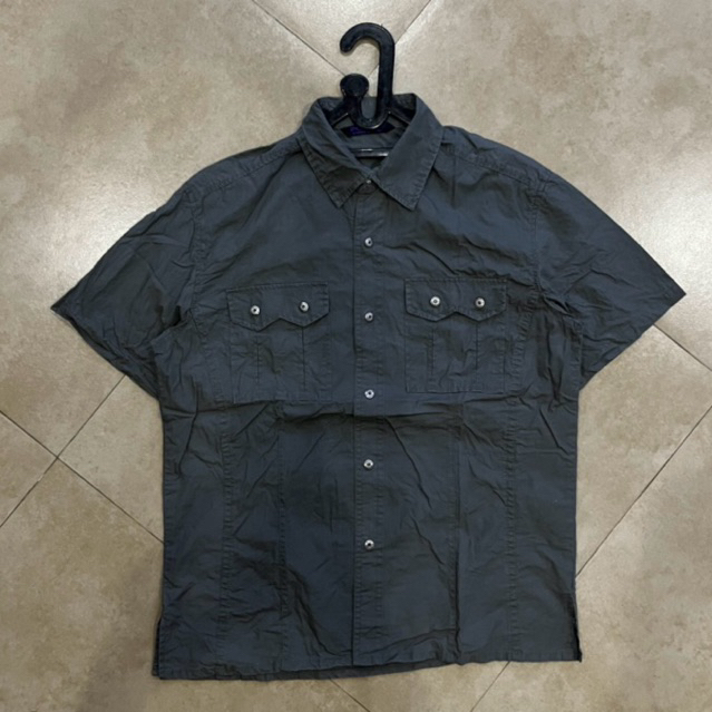 KEMEJA WORKSHIRT PURPLE GREY SECOND