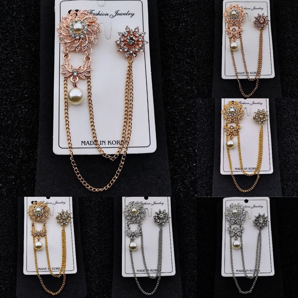 Bros kebaya kenari janggan bali - Bros jurai rantai pria/wanita - Bros aksesoris fashion