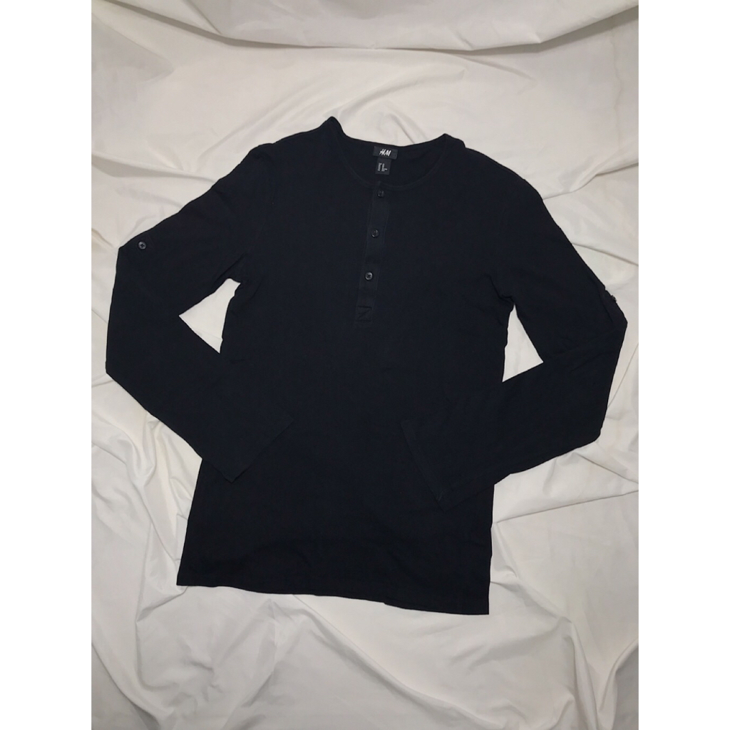 Nego Boskuu > H&m Womens Basic Longsleeve  T-Shirt Original - Black (Outfit/Pakaian)| Preloved/2nd/S