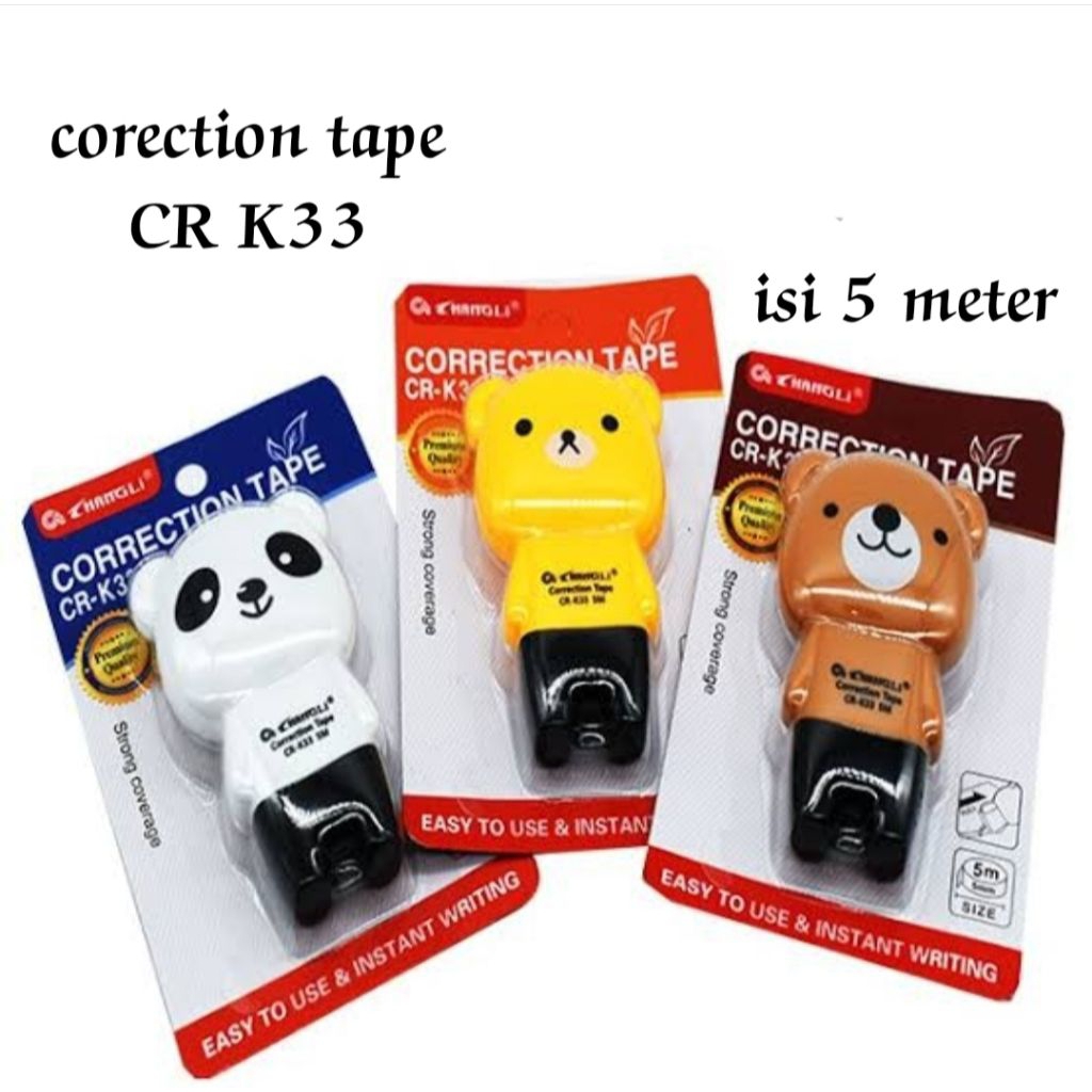 

Tip Ex / Correction Tape Changli CRK33 Kertas 5 Meter / Pcs