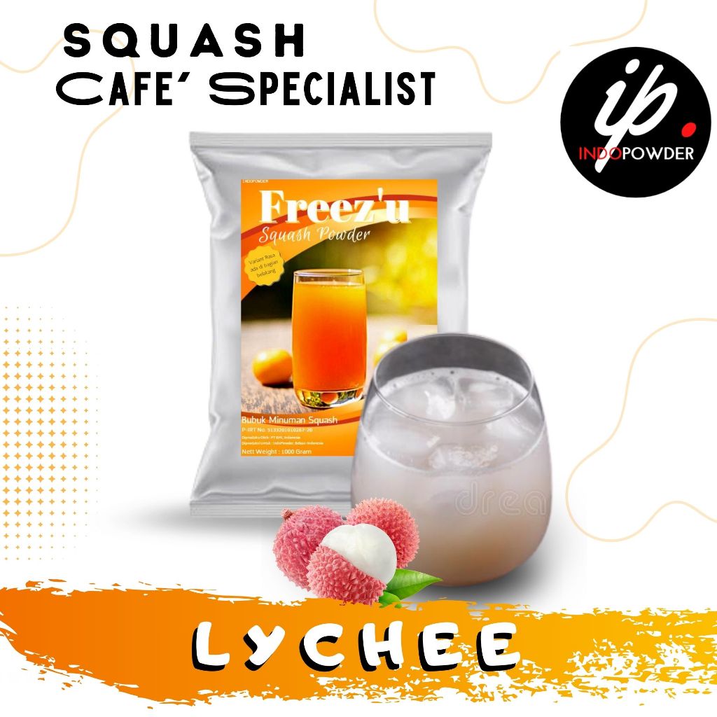 

Indopowder - Bubuk Minuman SQUASH Rasa LYCHEE / LECY 1Kg Untuk Cafe, Waralaba dan Usaha Minuman