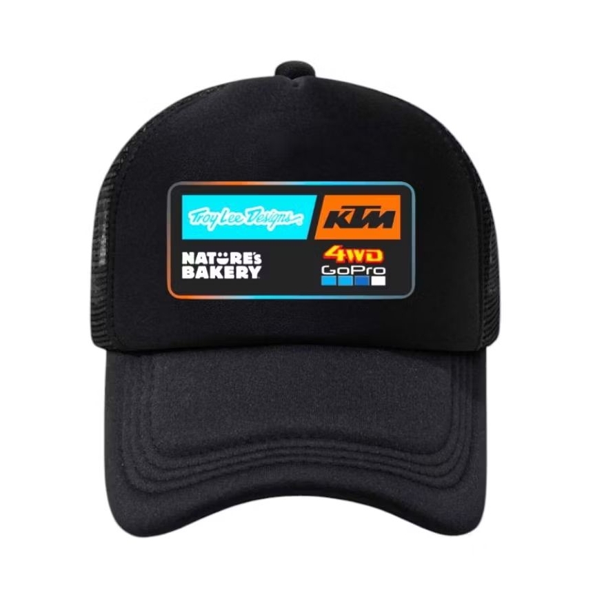 topi jaring Troy Lee Designs  Topi Trucker KTM Natures Bakery 4WD GoPro Hitam Pria dan Wanita