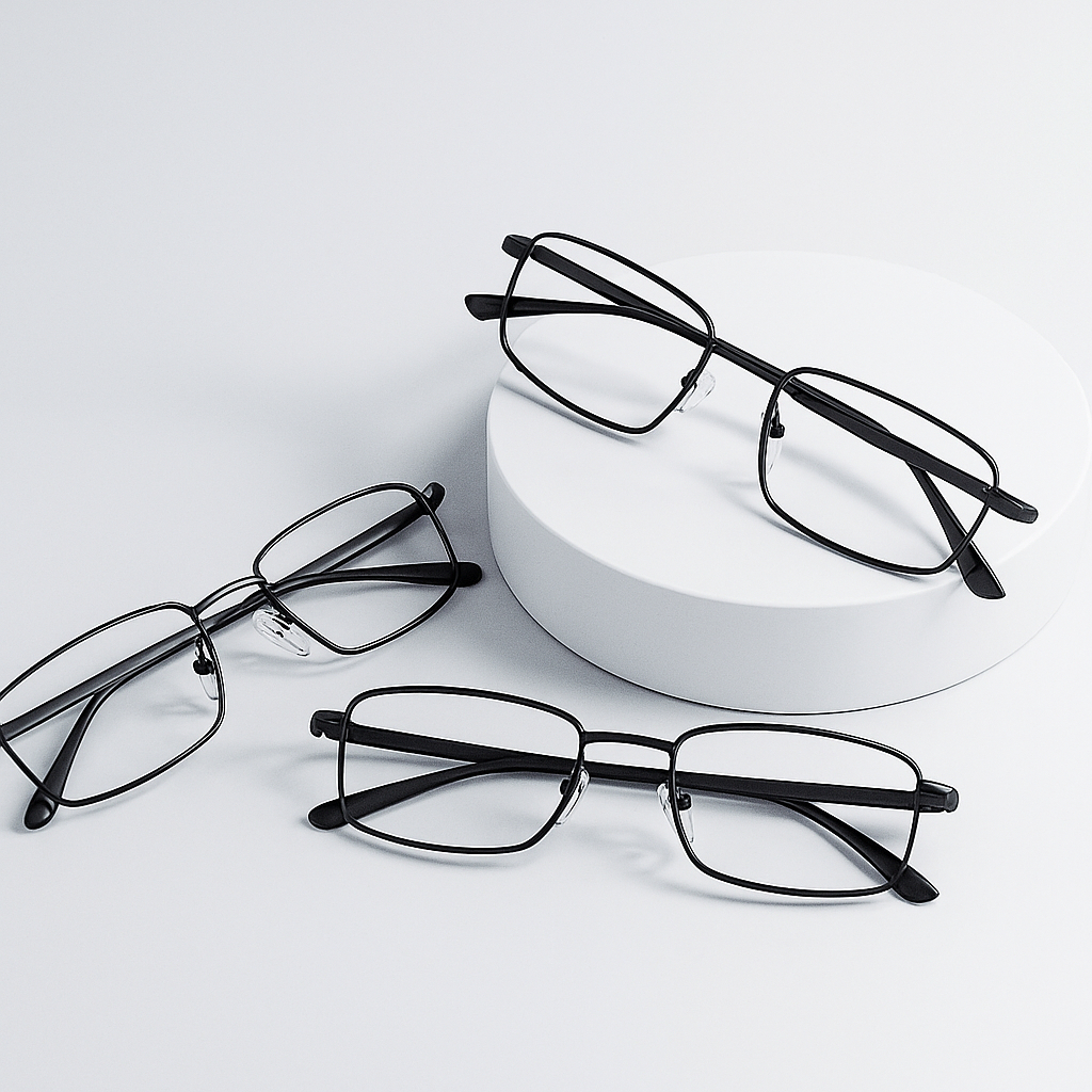 Batam Eyewear Kacamata Titanium Kotak Frame Ringan Photocromic Antiradiasi Kacamata Pria Wanita