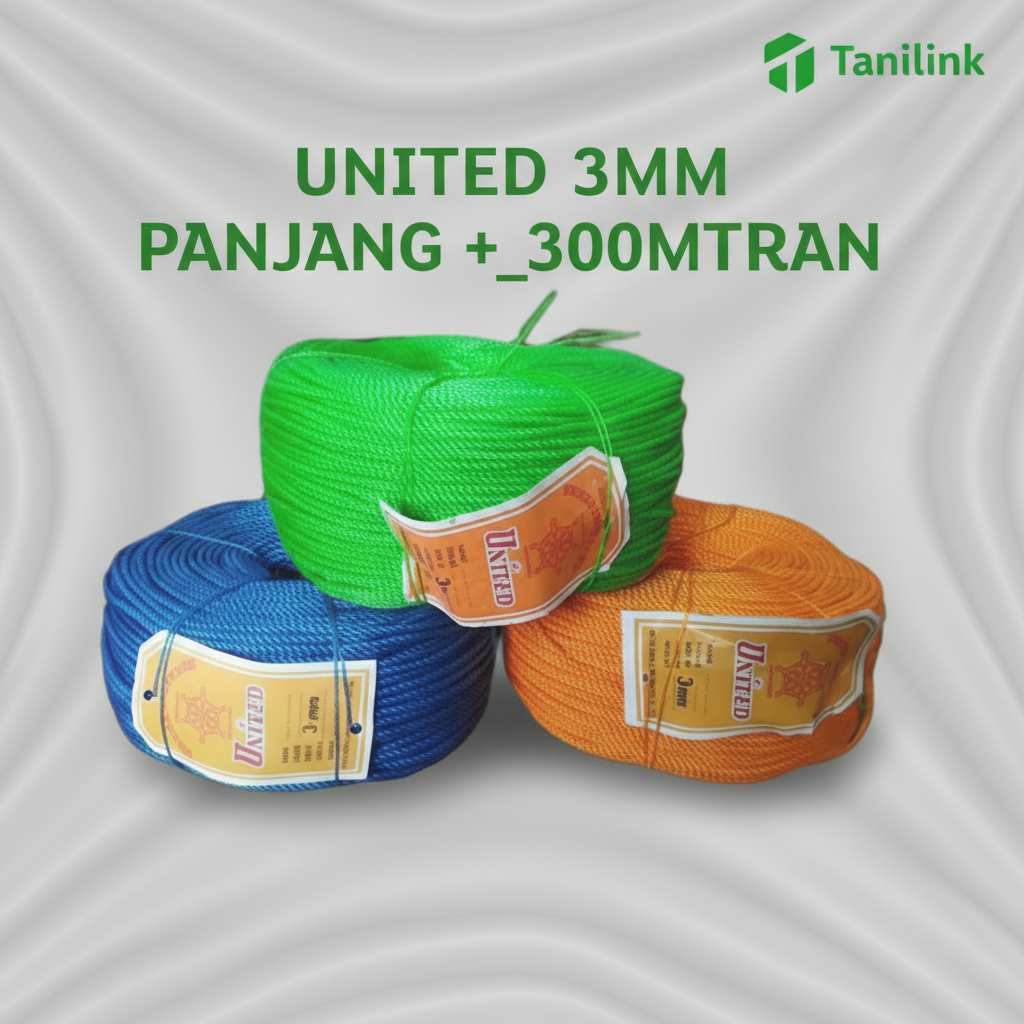 1 ROLL TALI TAMBANG TAMPAR 3MM KENUR 3MM UNITED/TALI TAMBANG 3MM UNITED/ TALI KERET 3MM