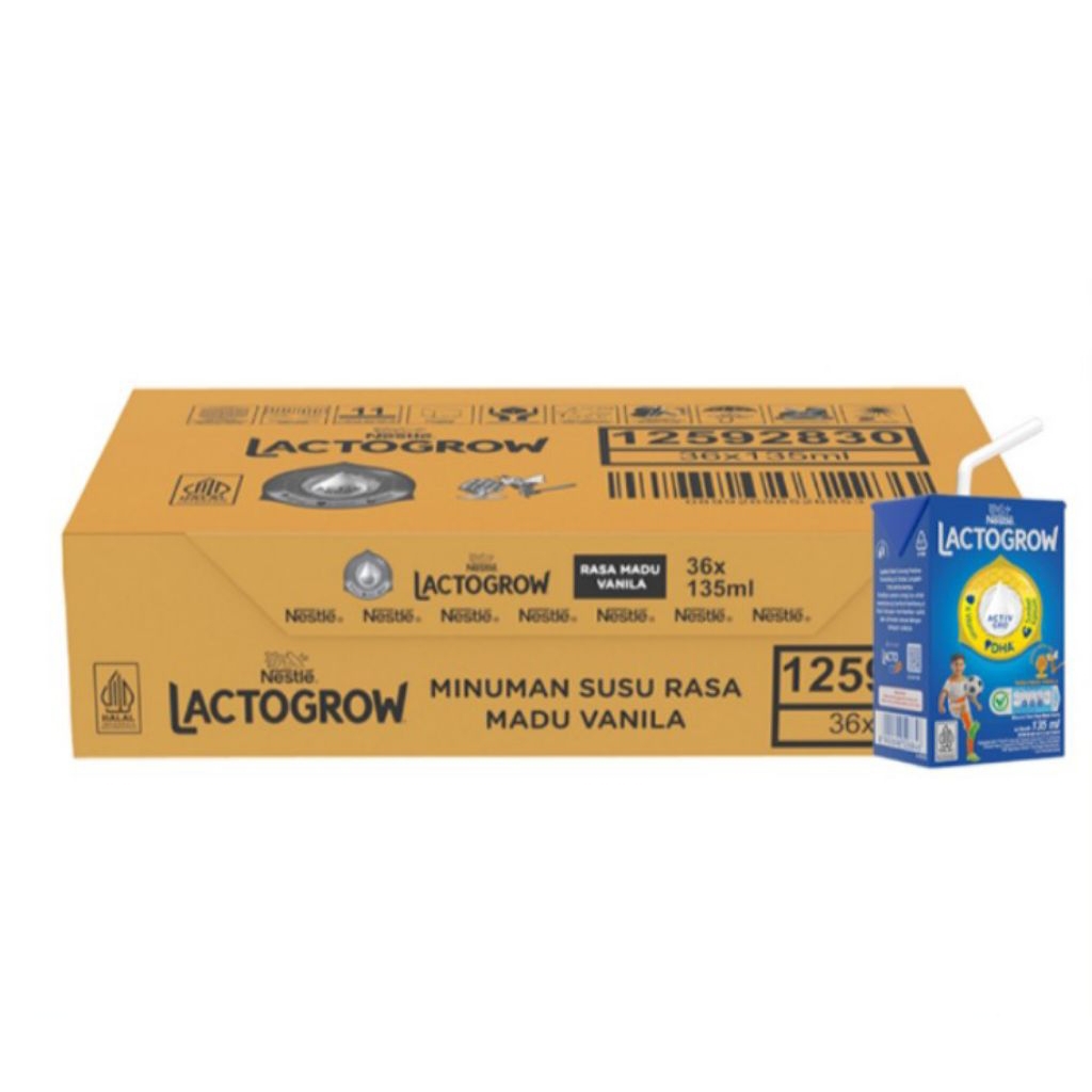 

Lactogrow Susu UHT Madu Vanila Kotak 36 x 135 ml -Karton