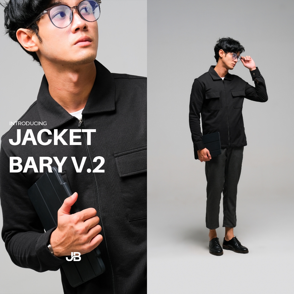 JB - Jacket Bary V.2 Black - Jaket Kasual Pria