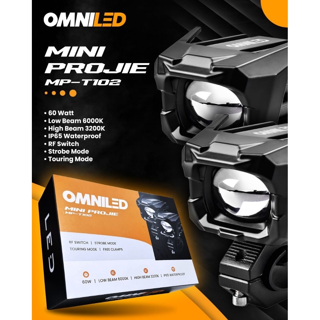 OMNILED MP T102 LAMPU MOTOR LAMPU TEMBAK TOURING MODE STROBO RF SWITCH 60 WATT
