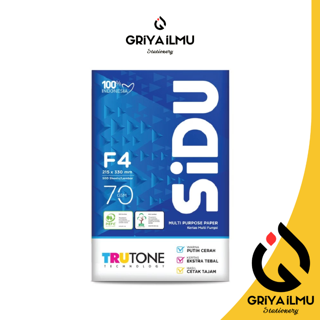 

Kertas HVS SIDU F4 70 GSM 500 Lembar (0114513)