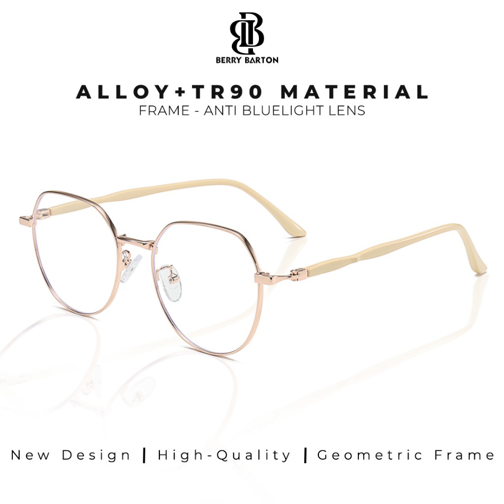 Berrybarton Kacamata Minus Photocromic Bluercomic Blueray Anti Radiasi Segi Enam TR90 Pria Wanita 31