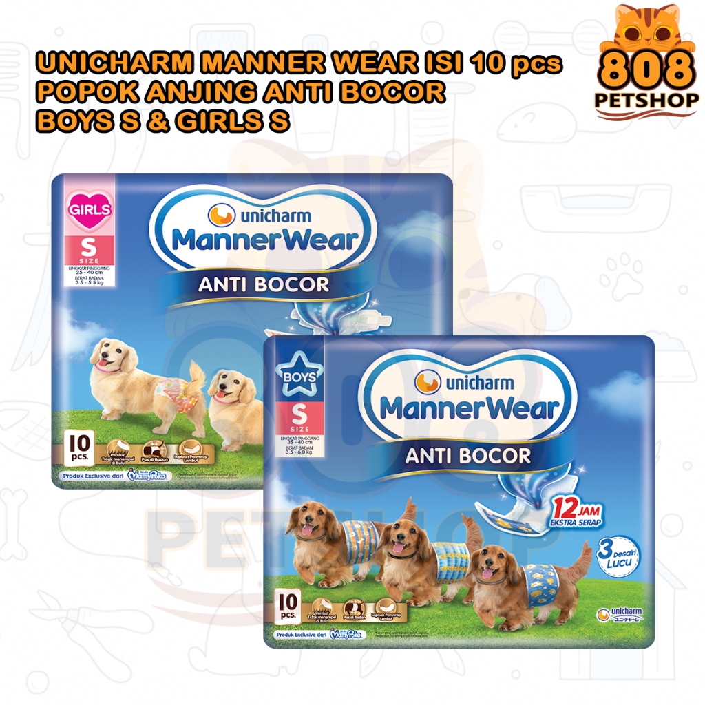 POPOK UNICHARM Manner Wear Pet Popok Anjing Diapers BOYS GIRLS