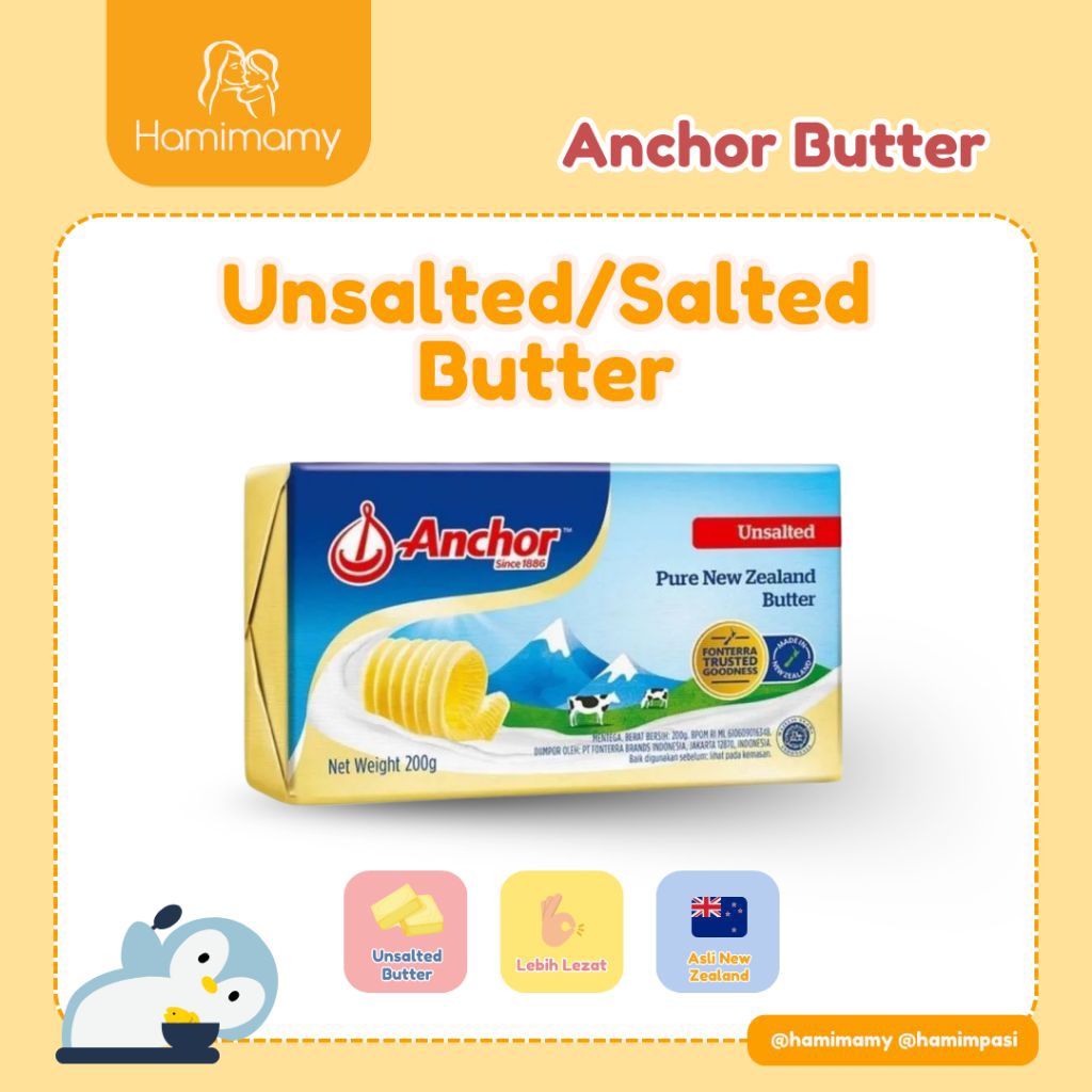 

Free Box Dan Ice Gel Anchor butter unsalted atau salted 200gram mpasi baking kue
