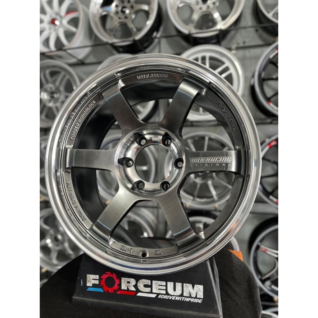 velg mobil te37 SL r18 hyper black lip polish pcd 6x139, 7 kondisi baru