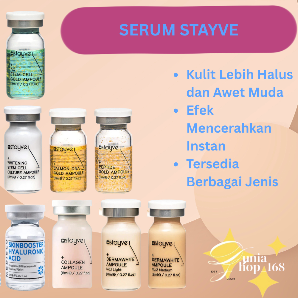 12.12 GAJIAN SALE SERUM STAYVE ORI ADA BARCODE STAYVE DERMA WHITE / EGF GOLD / SALMON /WHITENING /AC