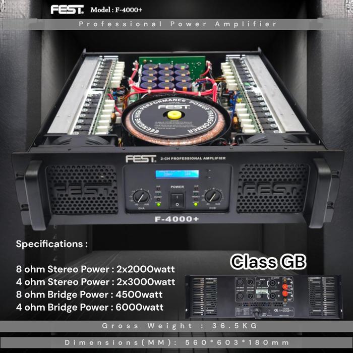 Power Amplifier Fest F 4000 + Original FEST F4000+ Class GB |  LAPAK ELEKTRONIK