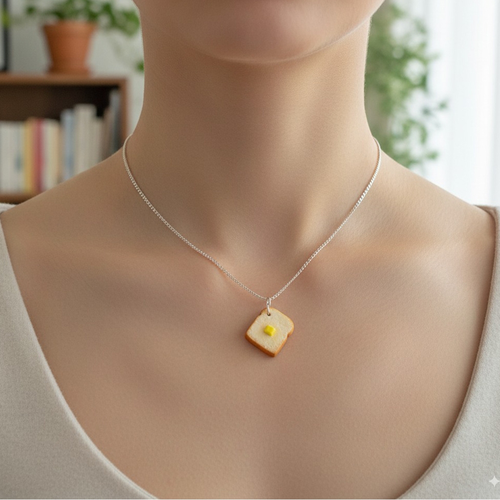 Kalung Liontin Roti Charm Necklace Jewelry Fashion Handmade Clay