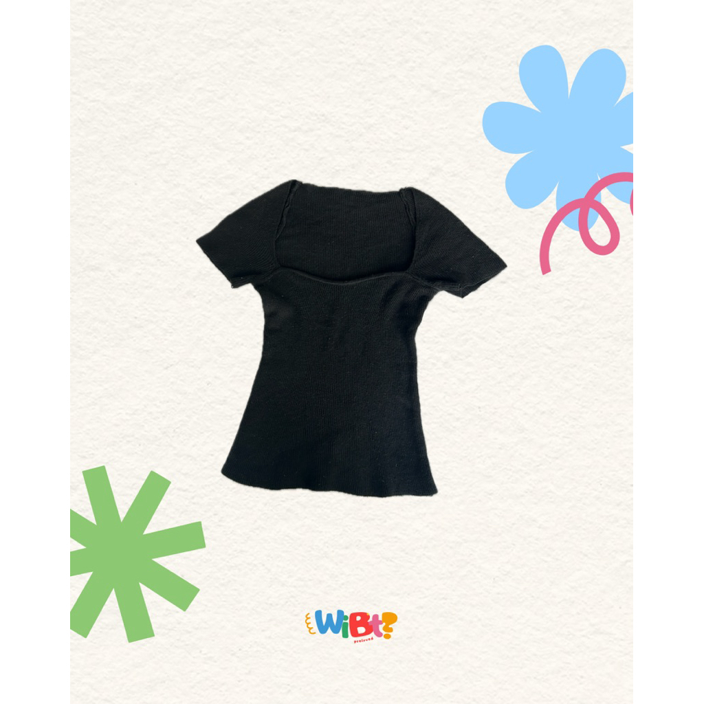 black ribbed top