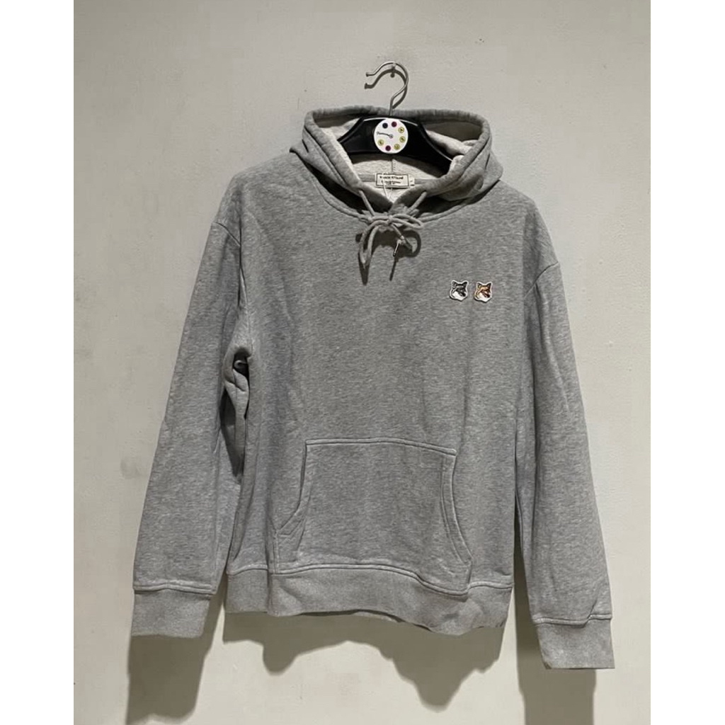 Maison Kitsune Double Fox Head Patch Hoodie Grey Unisex
