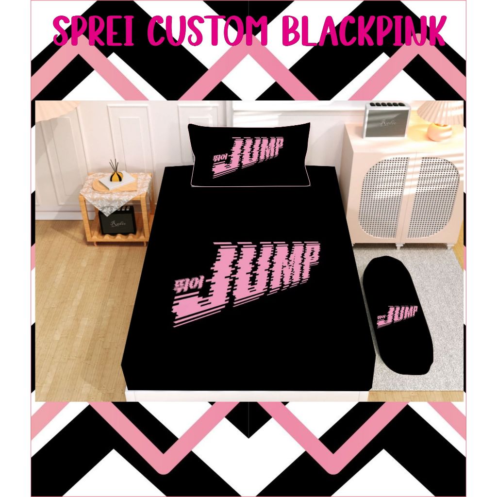 SPREI CUSTOM GAMBAR SIZE BLACKPINK JUMP