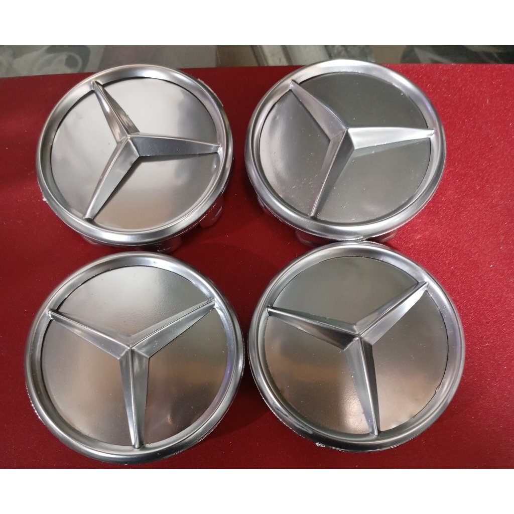 tutup dop velg mobil mercy silver ukuran 7,5 cm