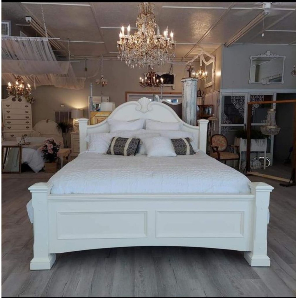 Tempat tidur classic modern minimalis/dipan kayu solid ukuran 160x200/rangka ranjang divan kamar fin