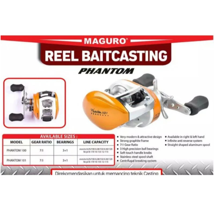 Reel BC Maguro Phantom 101 Handle Kiri Original