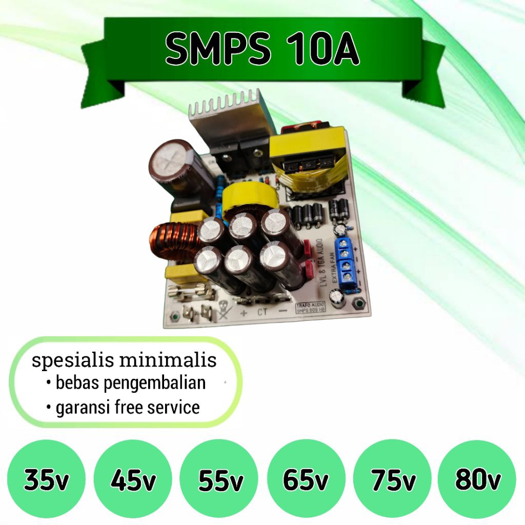 Trafo smps sos hb 10a daya 800w CT 35v 45v 55v 65v 75v 80v power supply unit for audio 10 amper volt