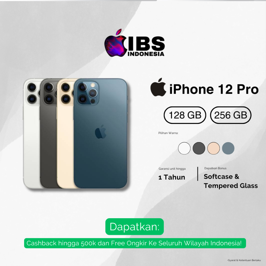 APPLE IPHONE 12 PRO 128GB 256GB SECONDHAND RESMI INDONESIA GARANSI 1 TAHUN