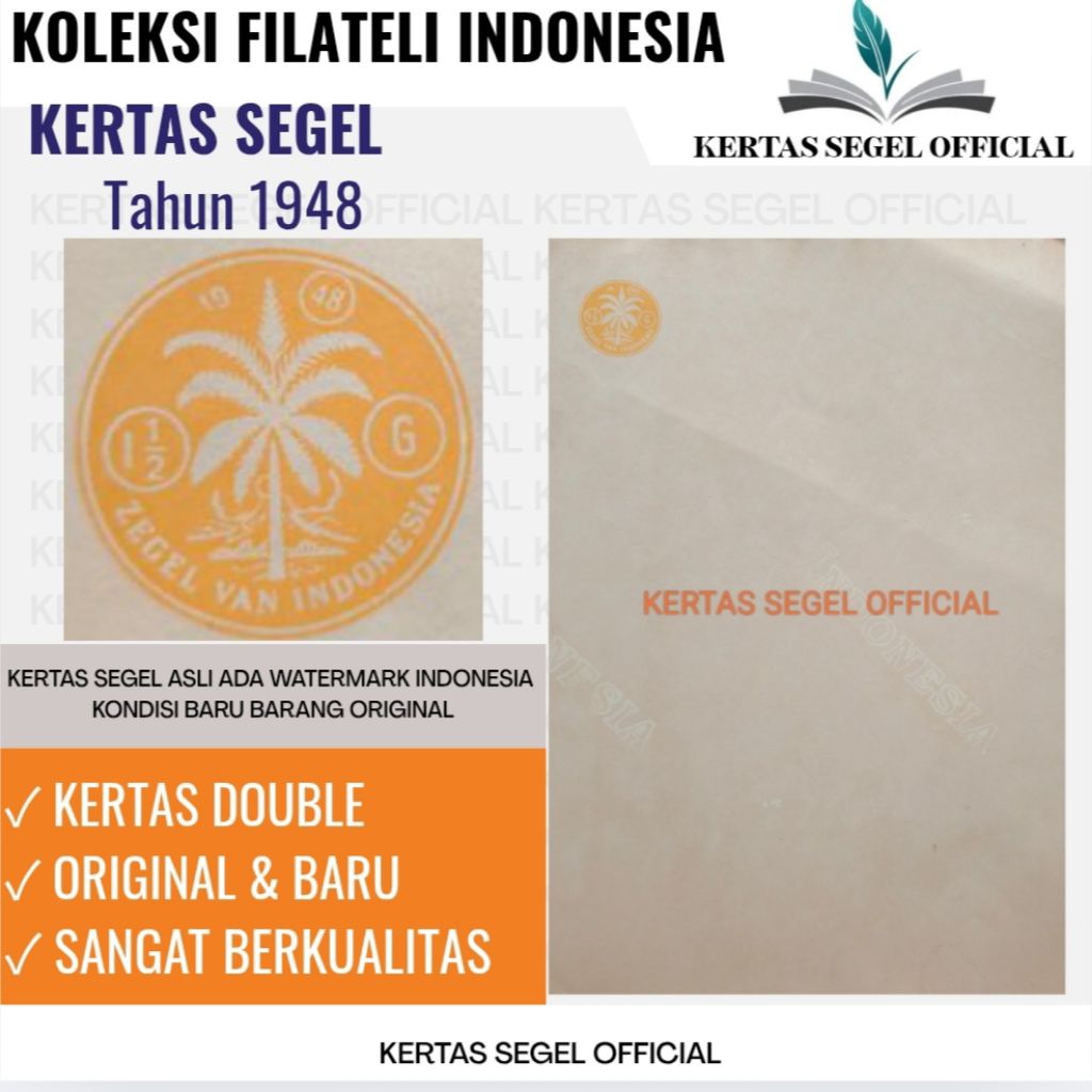 

KERTAS SEGEL TAHUN 1948 ORIGINAL