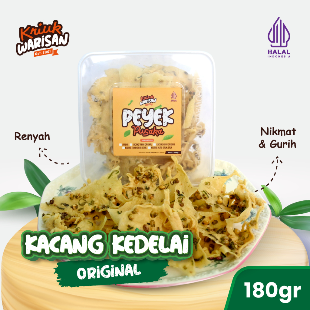 

Peyek Kriuk Warisan Rasa Kacang Hijau Gurih Asli Cianjur 180gr