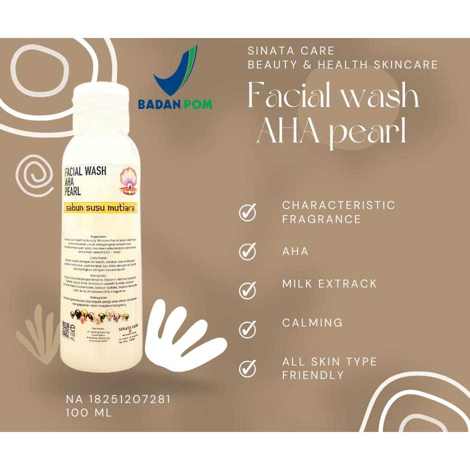 FACIAL WASH AHA PEARL 100 ML (SABUN AHA SUSU MUTIARA)