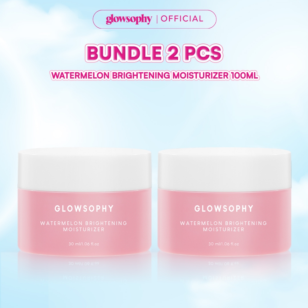 Glowsophy Bundle 2Pcs Watermelon Brightening Moisturizer 30 ml x 2 Niacinamide Mugwort Gel Day and N