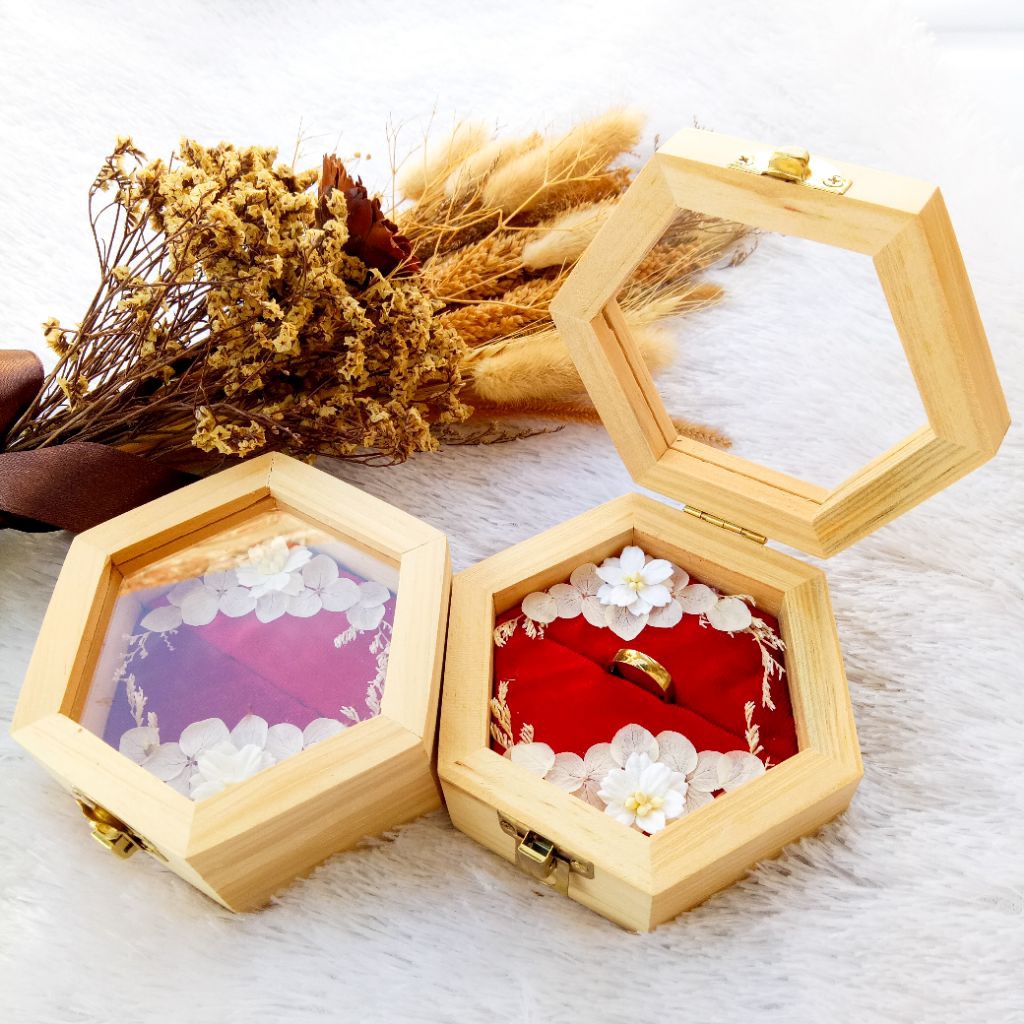Ring Box Kayu Ring Box Lamaran Kotak Cincin Tunangan Box Mahar dan Hantaran Tempat Cincin Lamaran