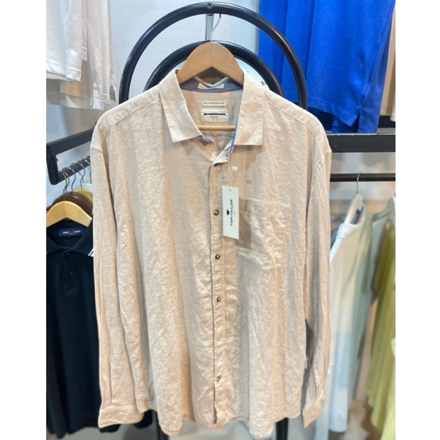 Kemeja Linen blend Lengan Panjang Big Size Pria