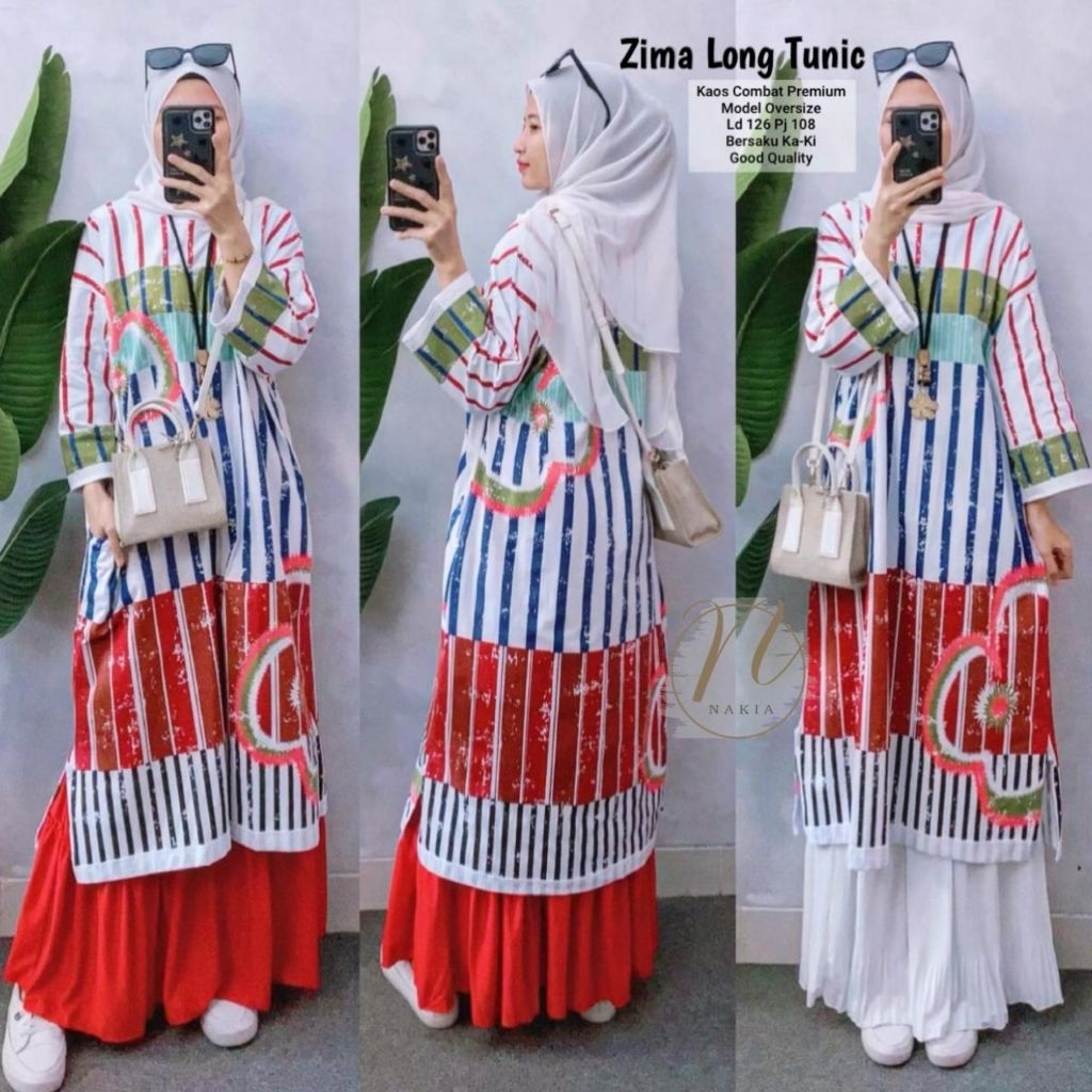 ZIMA FLOWER FLORAL ARTYA TUNIK KOAS JUMBO • LONG TUNIK • TUNIC KAOS IMPORT JUMBO OVERSIZE BIG SIZE L