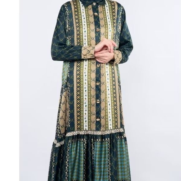 {SOLD} NEW VIZU VIVI ZUBEDI EMERALD DRESS MONOGRAM YG RIYA' BANGETTTT JUAL DIBAWAH HARGA TAG ALL SIZ