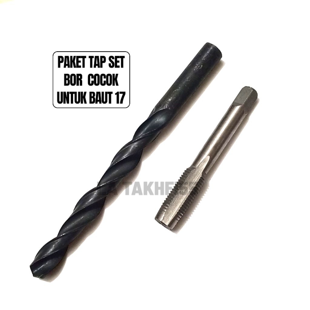 paket tap baut 17 m12x1.25 set mata bor 10.5mm bukan baut 12