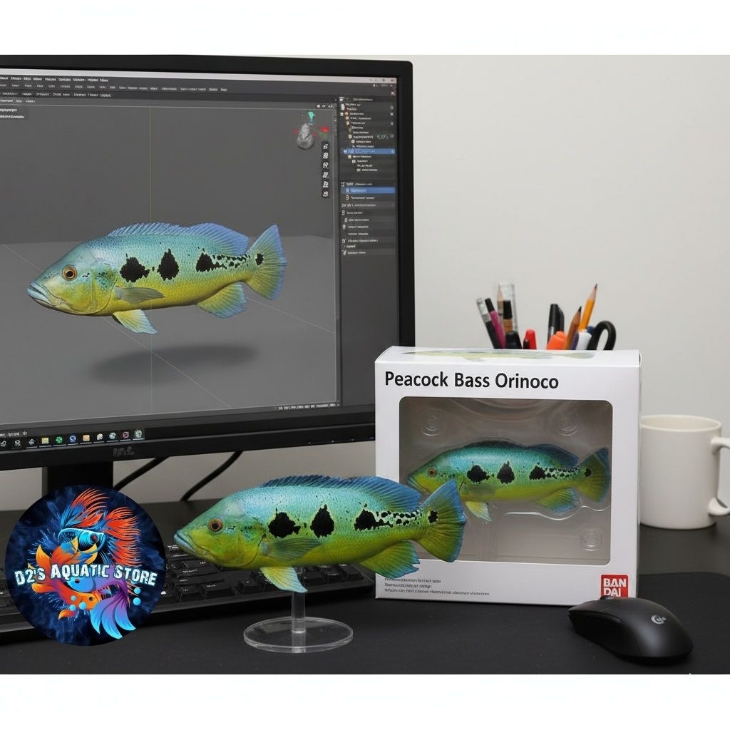 Hiasan Aquarium Baby Peacock Bass Orinoco Full Pelet / Baby Pbass Ori