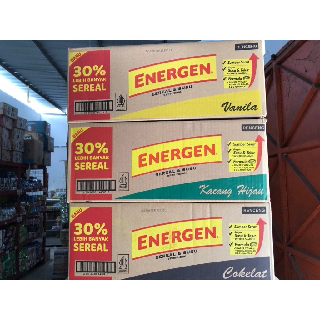 

Energen All Variant 1 Dus Bisa Di MIX Campur | 1 Karton isi 16 Renceng | 160 Pcs 1 Dus