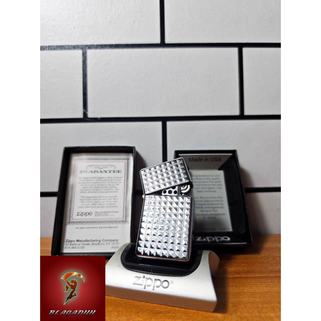 ZIPPO SLIM SERIES SILVER DIAMOND ORIGINAL MADE IN USA