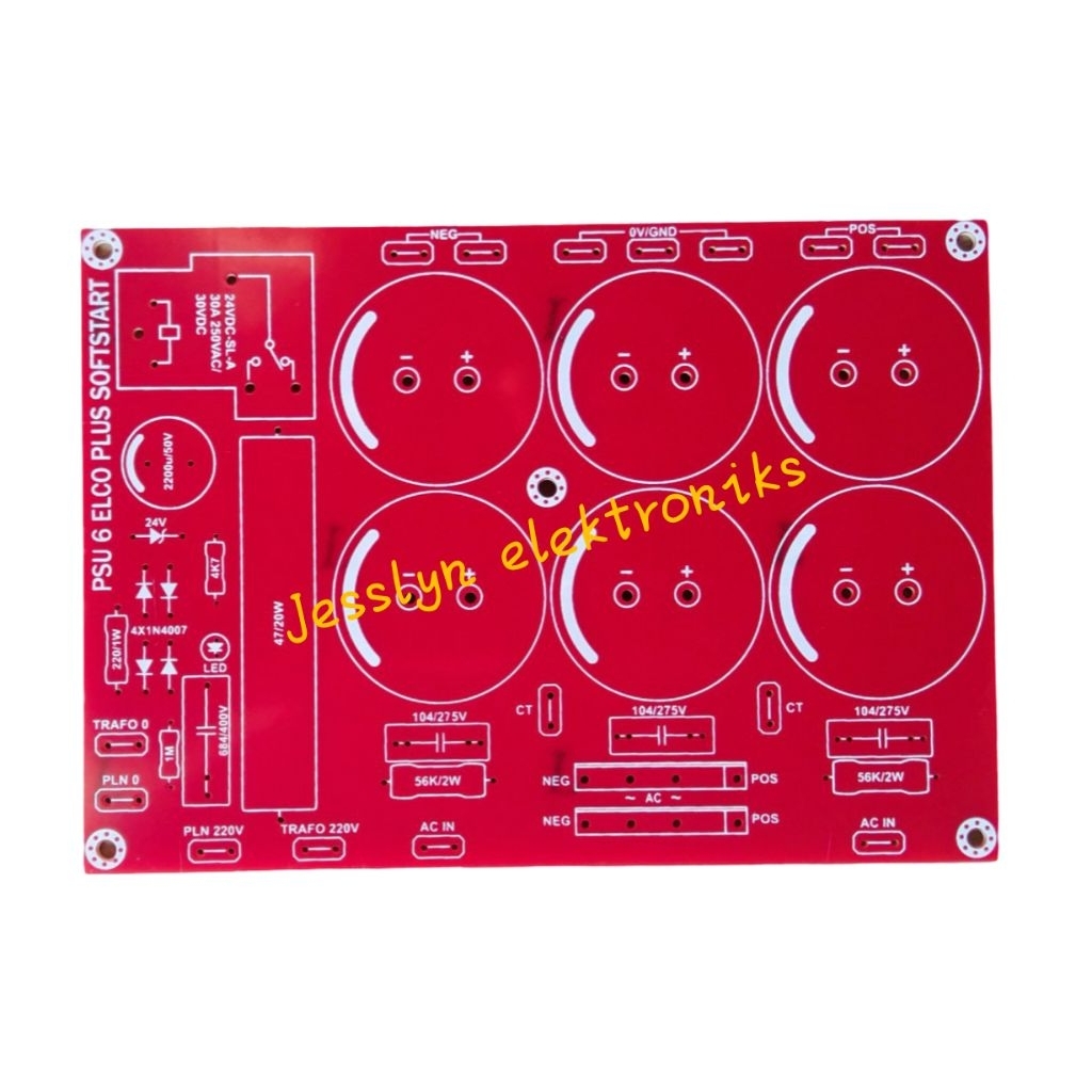 pcb psu 6 elco softstart murah