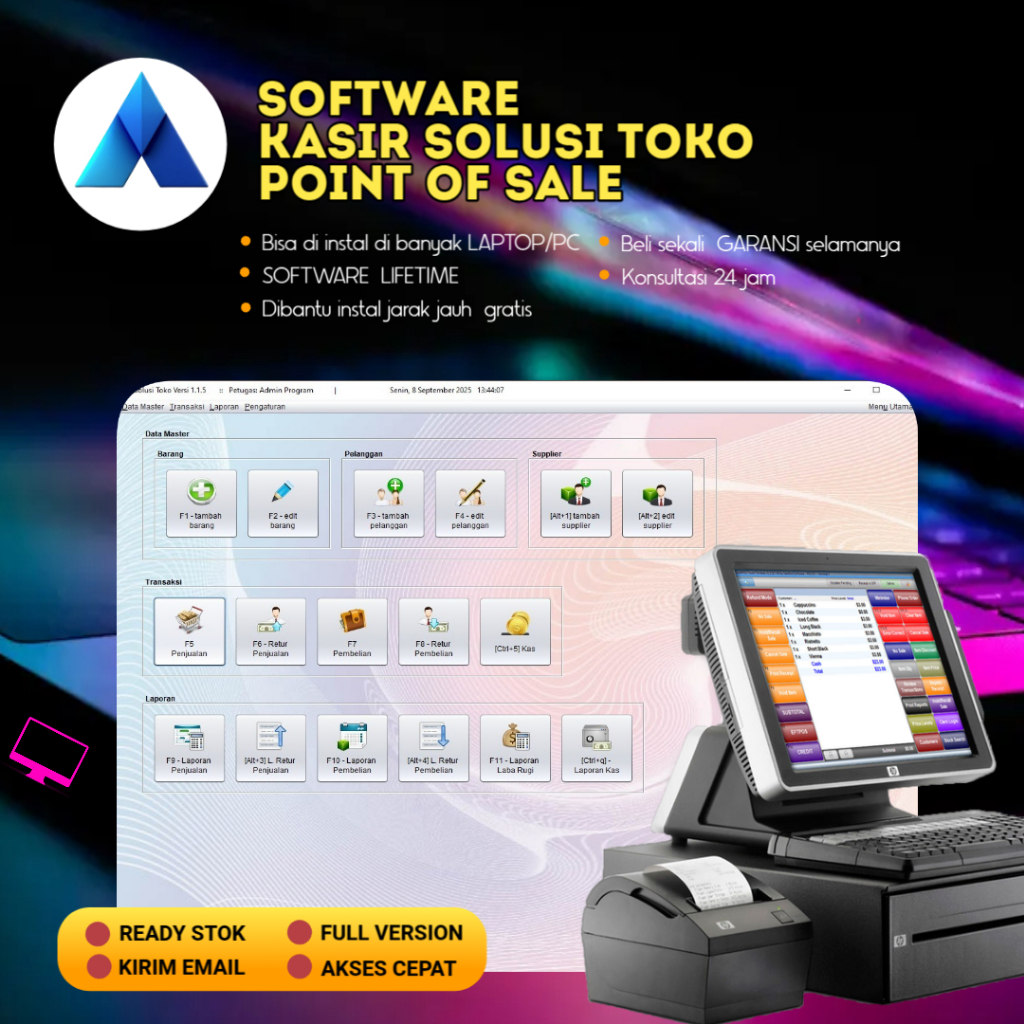 PROGRAM KASIR SOLUSI TOKO SOFTWARE POS POS POINT OF SALES APLIKASI KASIR PC KOMPUTER FULL VERSION AL