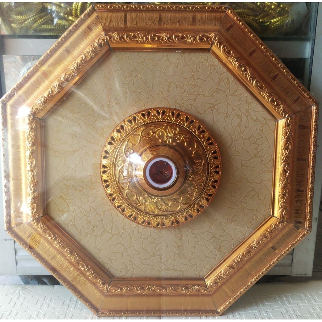 ORNAMEN LAMPU PIGURA,PAKAI LIST BESAR(LIST 6CM),FITINGAN HIASAN LAMPU UNTUK PLAFON PVC,GYPSUM,TERNIT