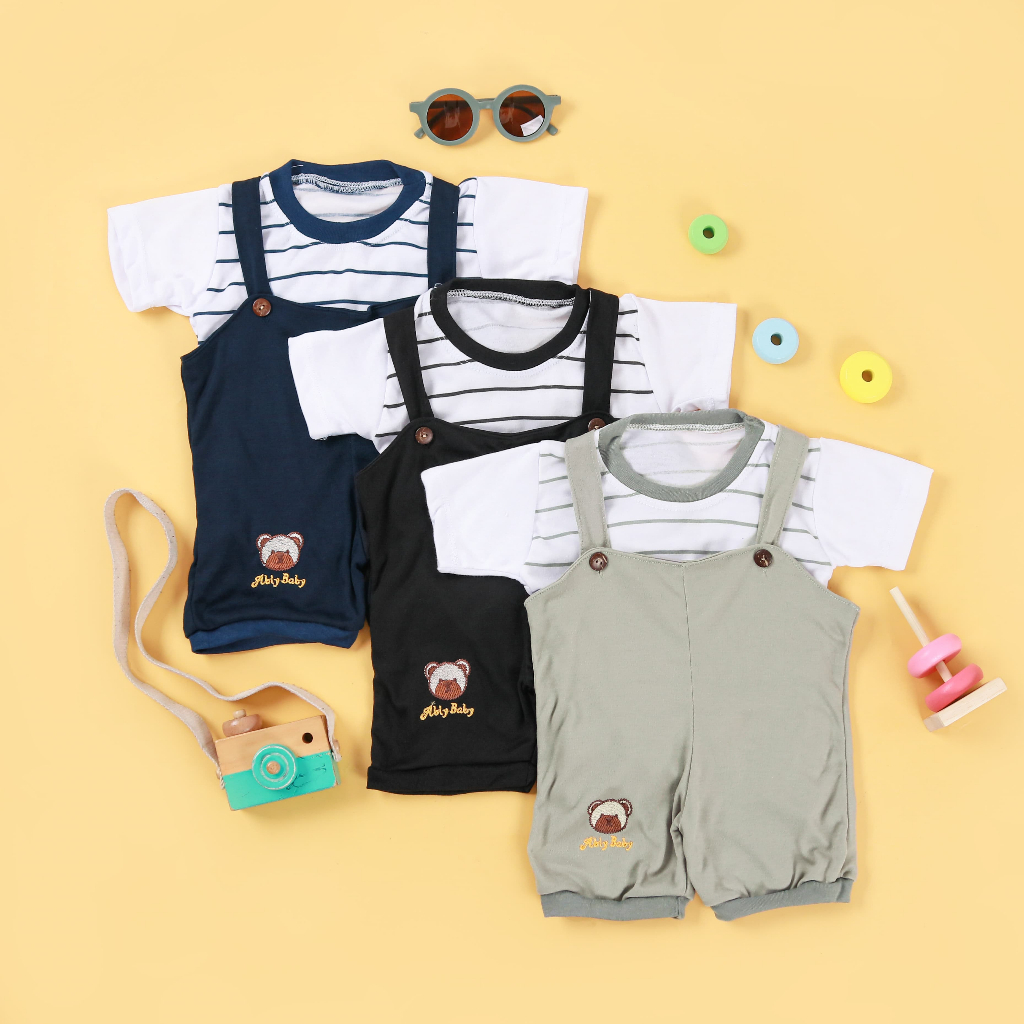 Arkan Baby - Baju Setelan Overall Bayi 0-10 Bulan Motif Bordir