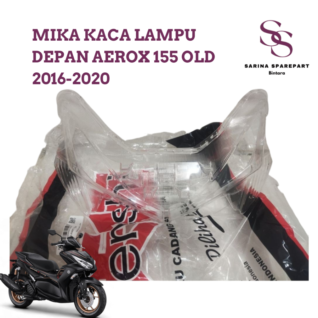 mika kaca lampu batok housing depan aerox 155 b65  mika depan aerox 155 old 2016-2020 mika depan
