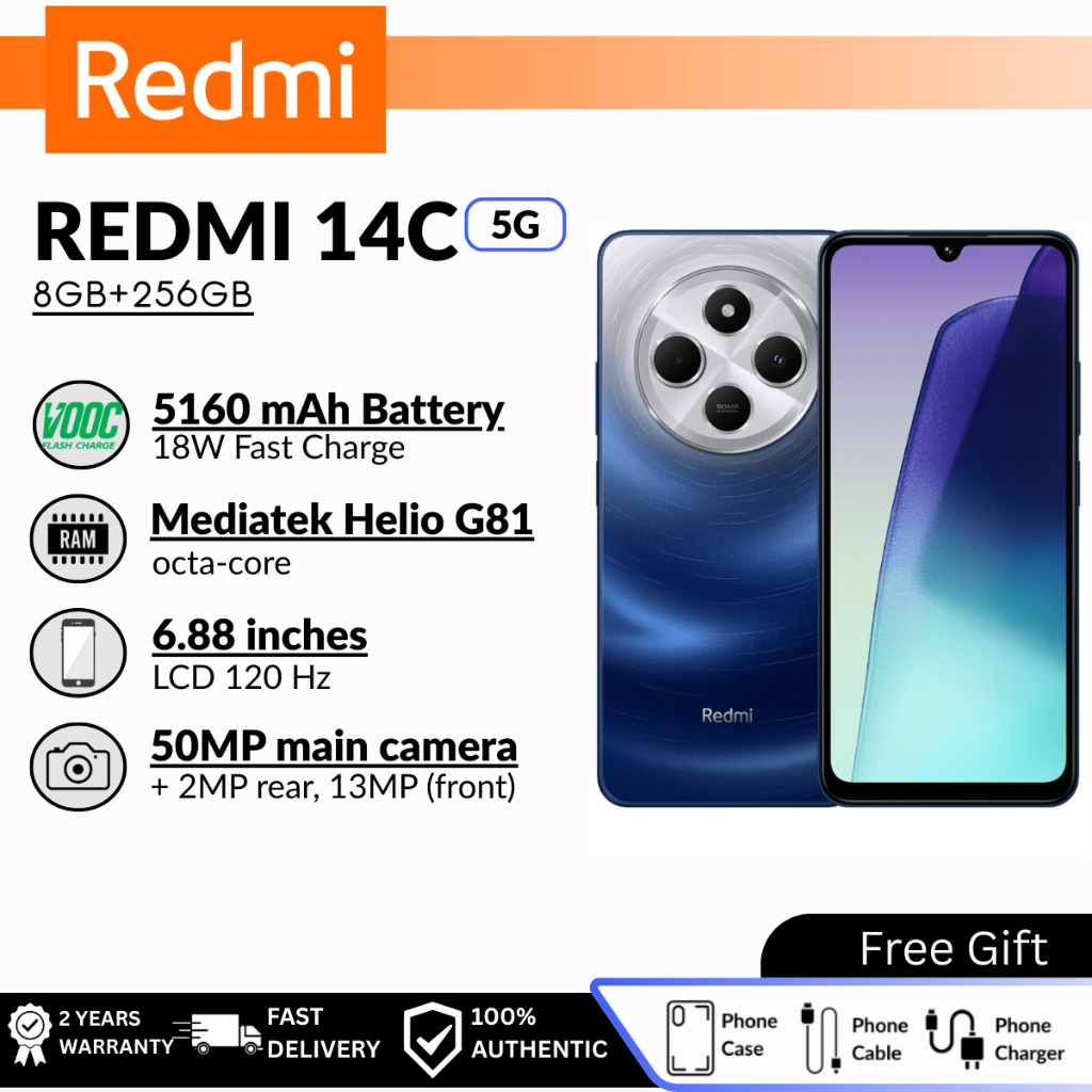 HP REDMI 14C RAM 8/256GB 5G Smartphone Android GARANSI