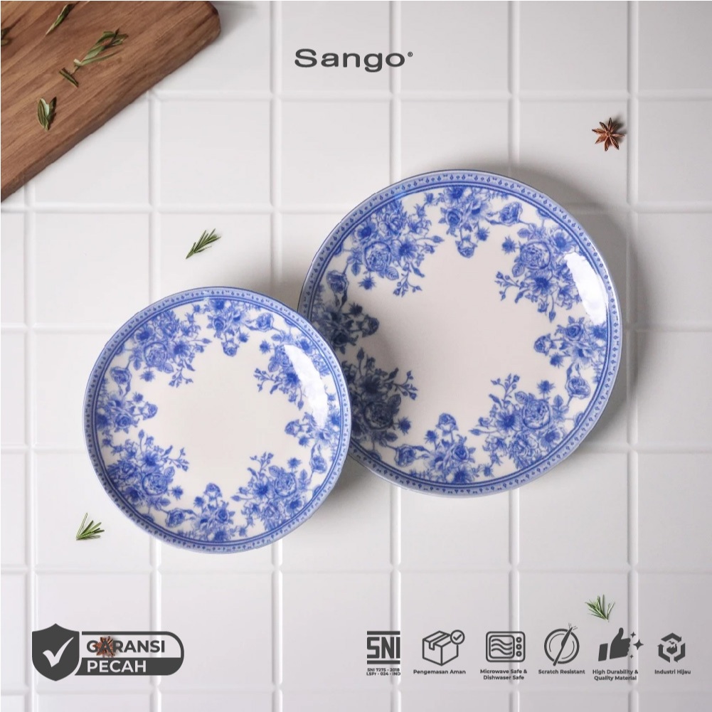 Blue Petal Dinner Salad Plate (Isi 4)
